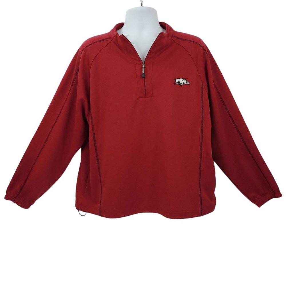Campus Specialties Arkansas Razorback 1/4 Zip Pullover Jacket Mens Size M Top